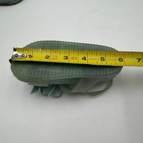 Mini Melissa X Jason Wu Aqua Green Cosmic Sandals Girls Size 8 With Bow Detail - Picture 9 of 10